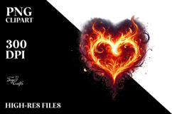 Fiery Heart Digital Painting PNG Product Image 2
