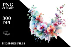Colorful Wild Flowers Orchid PNG Product Image 2