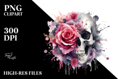 Flower Made of Splashes Skull PNG Product Image 2