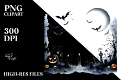Cute Halloween Watercolor Image JPEG Product Image 2