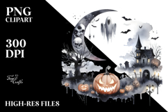 Spooky Nightmare Halloween Scene PNG Product Image 2