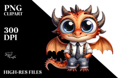 Expressive Shy Summer Dragon | Clipart Product Image 2