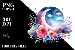 Vibrant Watercolor Whimsical Moon Product Image 2