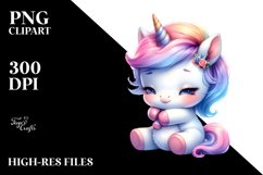 Cute Watercolor Unicorn | Clipart Product Image 3