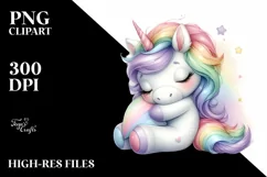 Cute Watercolor Unicorn | Clipart Product Image 3