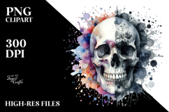 Flower Made of Splashes Skull PNG Product Image 2