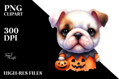 Expressive Watercolor Bulldog for Halloween Product Image 2