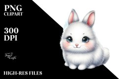 Colorful Baby Arctic Hare with Moon | Clipart Product Image 1