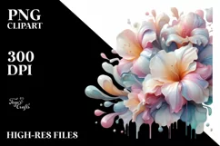 Abstract Pastel Freesia Made of Material PNG Product Image 2