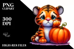 Vibrant Watercolor Whimsical Tiger | Clipart Product Image 3