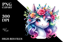 Cool Unicorn with Floral Wreath, Style Product Image 2