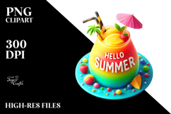 Colorful Frozen Drink with Hello Summer, PNG Product Image 2