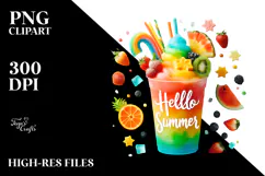 Colorful Frozen Drink with Island PNG Product Image 2