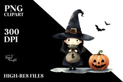 Simple Funny Halloween Witch PNG Product Image 1