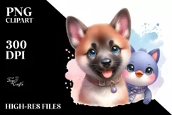 Watercolor Cute Pastel Malinois Puppy Clipart Product Image 3