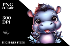 Cute Baby Hippo PNG Product Image 2