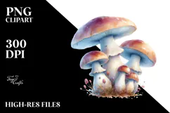 Glossy Mushroom Watercolor, PNG Product Image 2