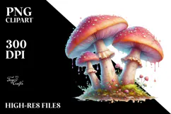Mushroom Watercolor Splash, Transparent PNG Product Image 2
