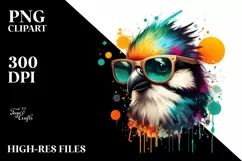 Colorful Quirky Bird Sunglasses Clipart Product Image 3