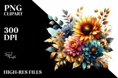 Vibrant Watercolor Sunflower | Clipart Product Image 1