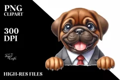 Cute Baby Mastiff Smiling Clipart Product Image 3