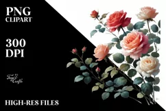 Simple Digital Painting Roses PNG Product Image 2