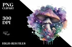Detailed Mushroom Watercolor PNG Product Image 3