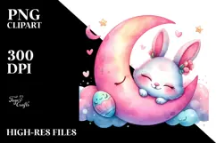 Cute Pink-ish Baby Bunny PNG Product Image 2