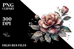 Camellia with Metallic Inserts, High-Quality PNG Product Image 2