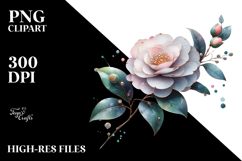 Camellia with Metallic Inserts, Transparent PNG Product Image 2