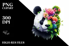 Abstract Vibrant Watercolor Panda PNG Product Image 1
