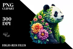 Abstract Vibrant Watercolor Panda PNG Product Image 3
