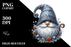 Detailed Watercolor Winter Gnome PNG Product Image 3