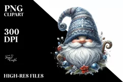 Detailed Watercolor Winter Gnome PNG Product Image 3
