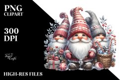 Detailed Watercolor Winter Gnome PNG Product Image 3