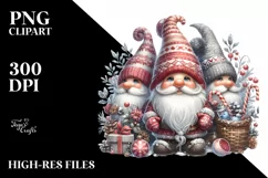 Detailed Watercolor Winter Gnome PNG Product Image 3