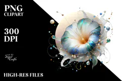 Abstract Morning Glory Round Wood Splash PNG Product Image 2