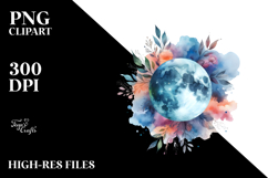 Vibrant Watercolor Abstract Moon Product Image 2