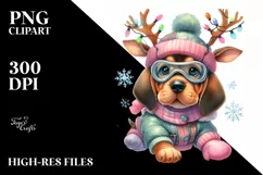 a Winter Bloodhound with Reindeer Horns Product Image 1