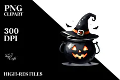 Simple Funny Haloween Clipart with Cauldron PNG Product Image 2