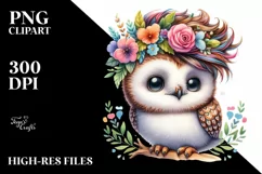 Watercolor Owl Playing, Transparent PNG Product Image 3