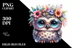 Watercolor Owl Playing, Transparent PNG Product Image 1