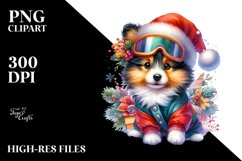 a Vibrant Collie with Santa Hat Product Image 3