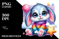 Sitting Star Baby Rabbit PNG Product Image 2