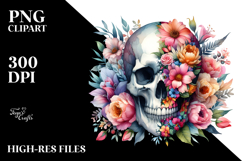 Colorful Flower Skull, PNG Product Image 2