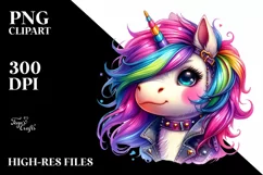 Cute Unicorn Watercolor Clipart Product Image 1