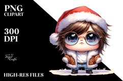 a Pastel Japanese Chin with Santa Hat Product Image 1