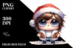a Pastel Japanese Chin with Santa Hat Product Image 1