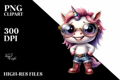 Humorous Baby Unicorn with Sunglasses | Sublimation | Product Image 1
