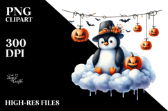 Halloween Swan on Moon PNG Product Image 2